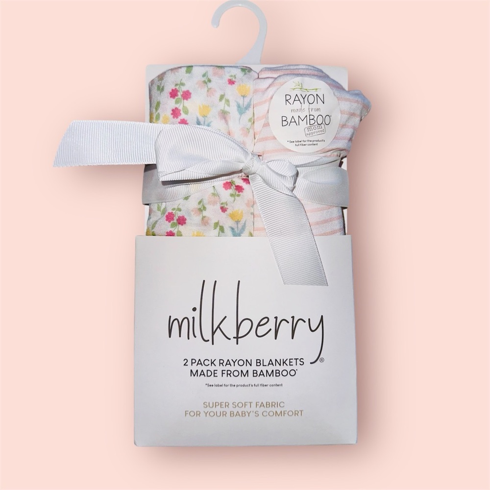 New 2pc Milkberry Bamboo Swaddle Set